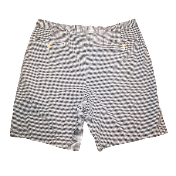 Jos A Bank Shorts Mens 40 Blue Check Gingham Pleated Stay Cool Golf Club Casual - Picture 2 of 9